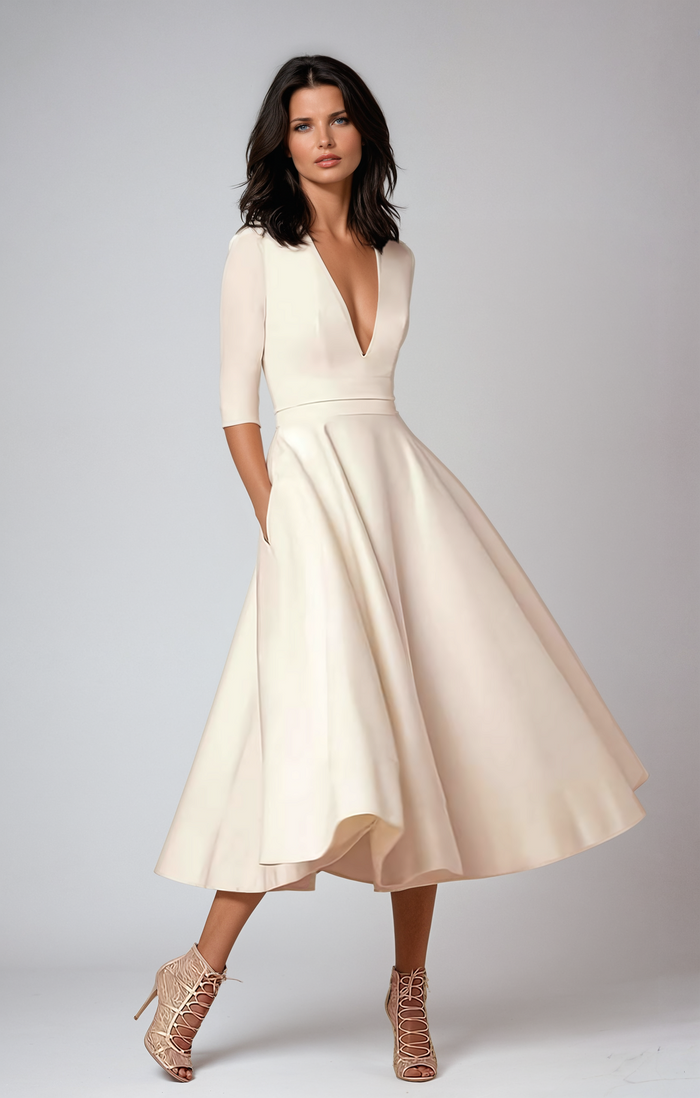 Women's Retro-Inspired Midi Dress