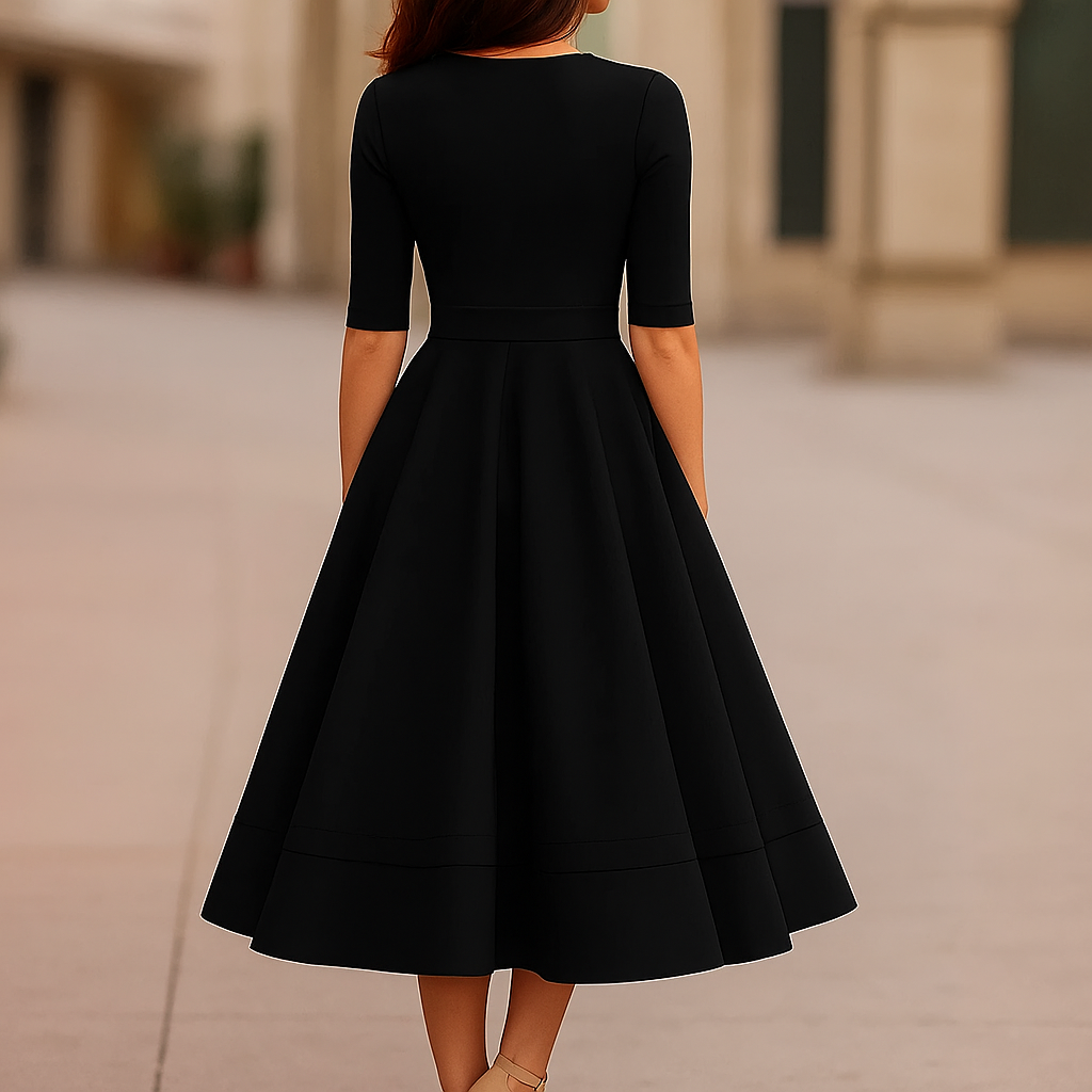 Women's Retro-Inspired Midi Dress