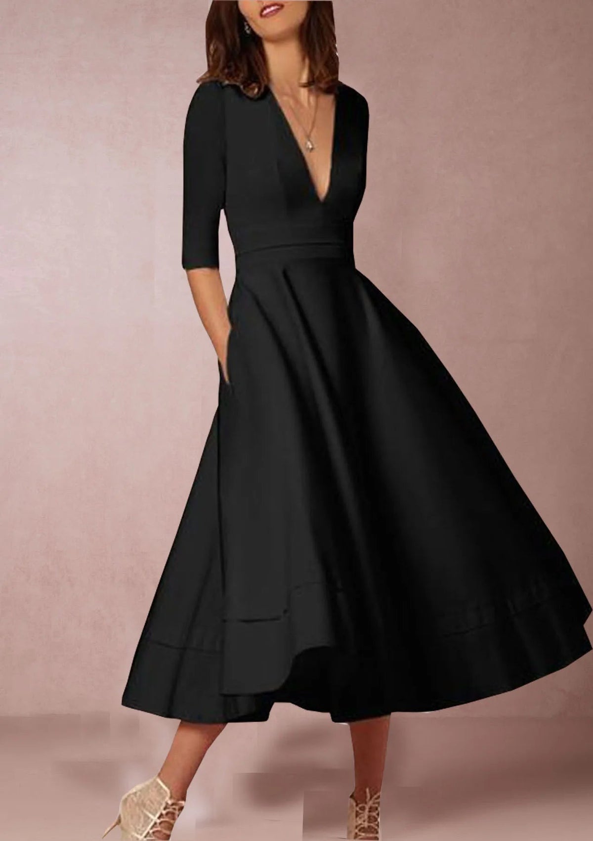 Women's Retro-Inspired Midi Dress