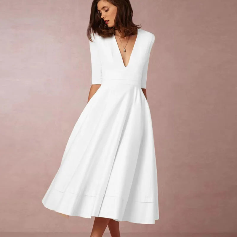 Women's Retro-Inspired Midi Dress