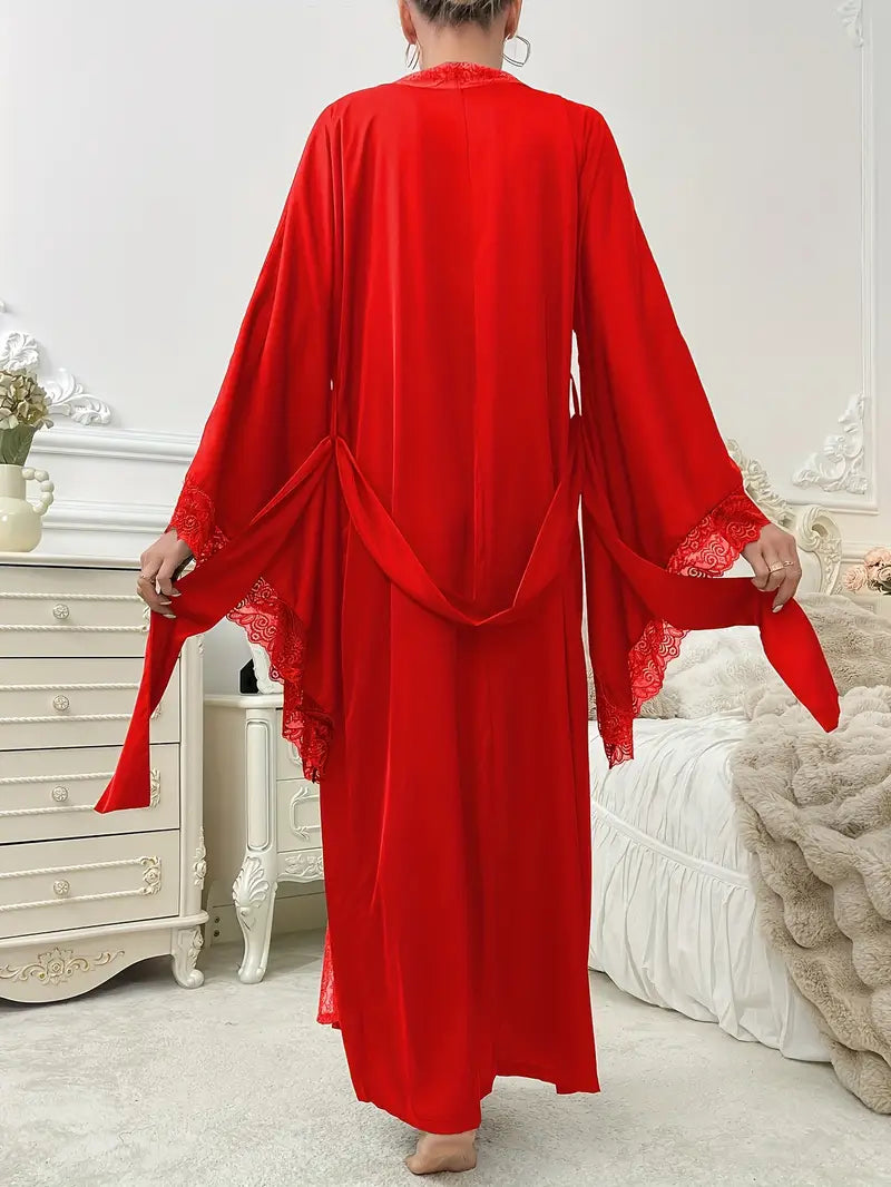 Women's Satin Lace Dressing Gown