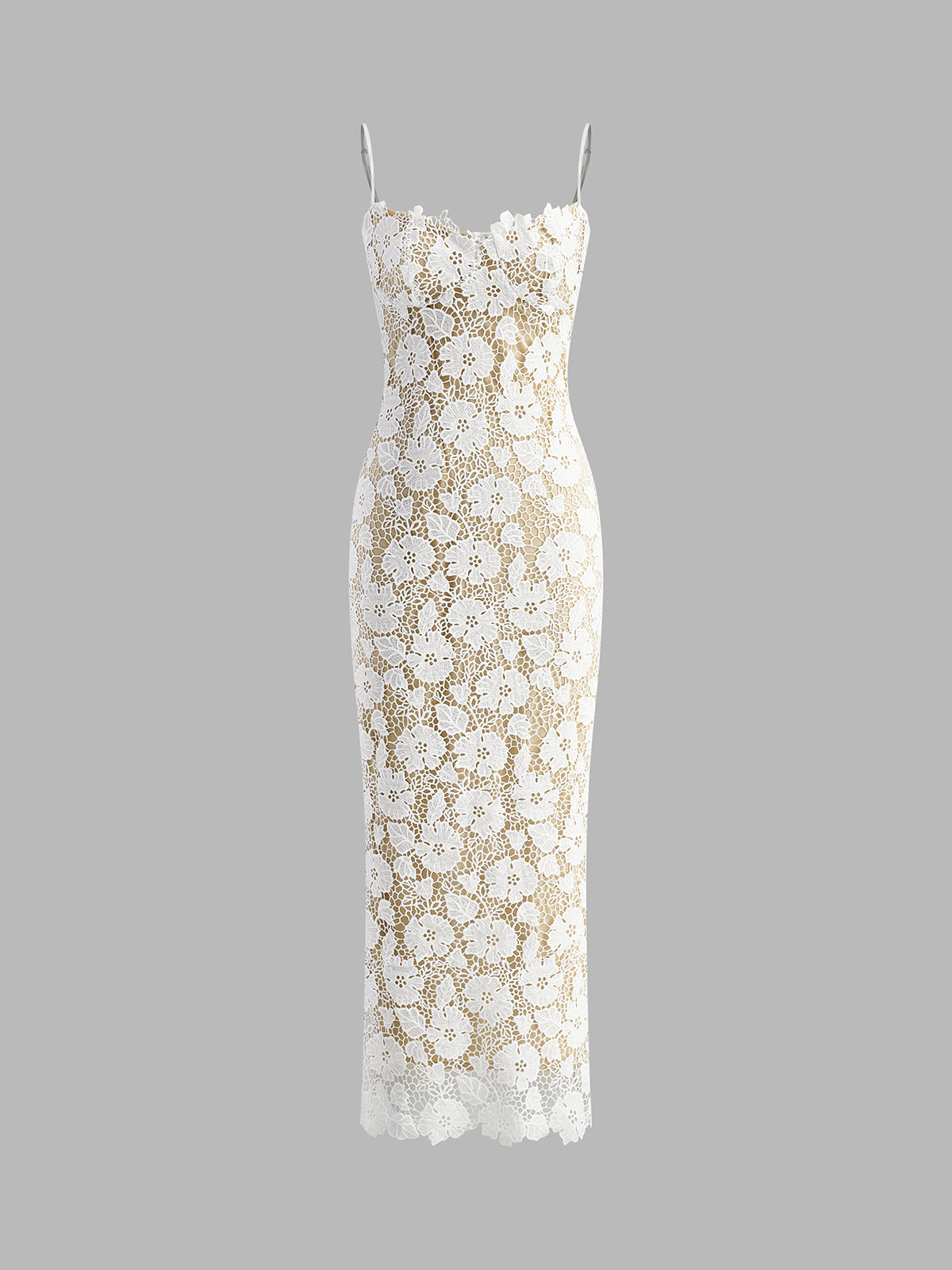 Women's Sheer Lace Maxi Dress
