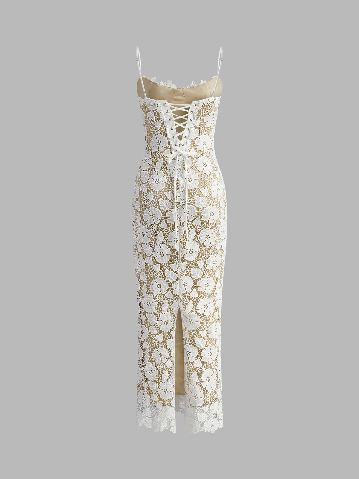 Women's Sheer Lace Maxi Dress