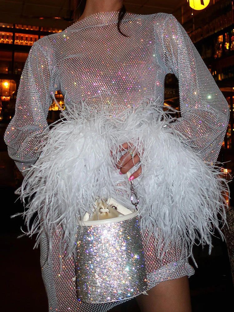 Women's Shimmering Fabric Mini Dress