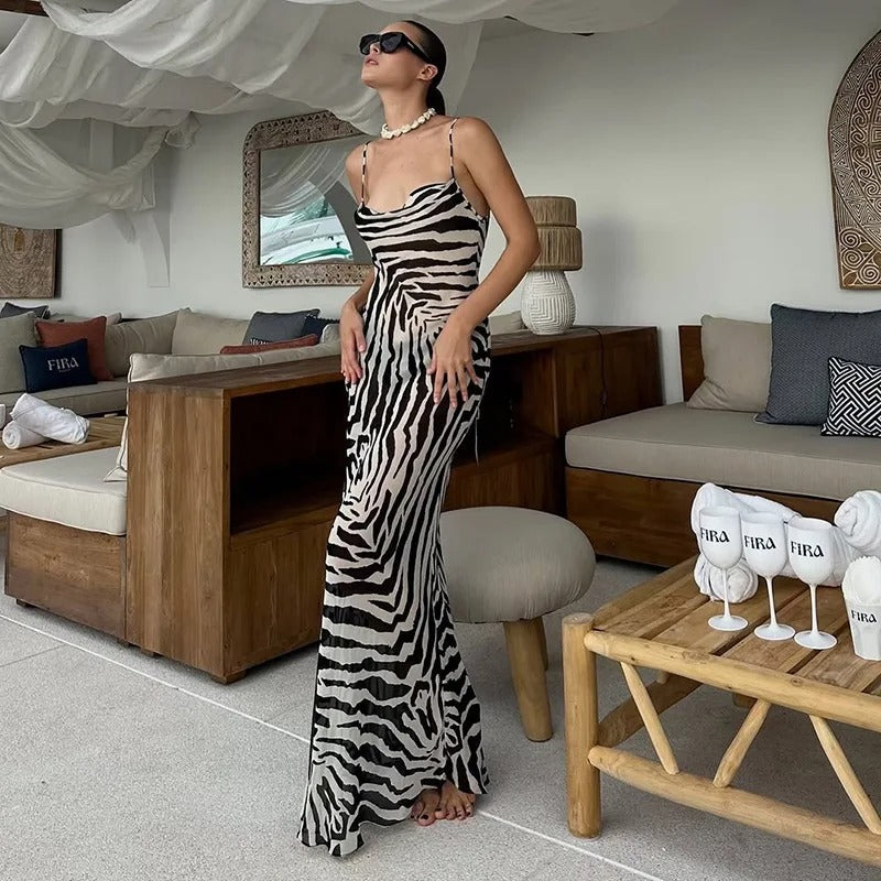 Women's Silk Crepe Maxi Dress