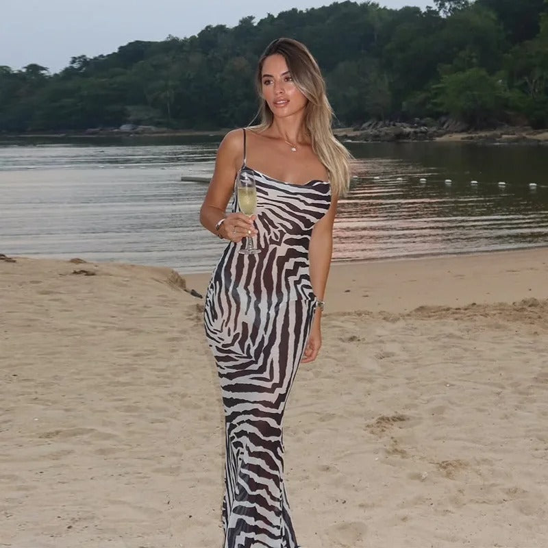 Women's Silk Crepe Maxi Dress