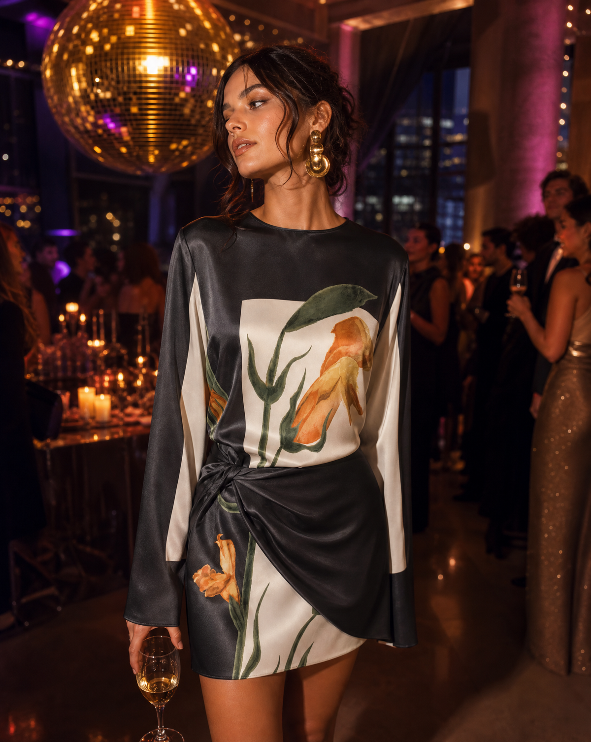 Women's Silk Crepe Mini Dress