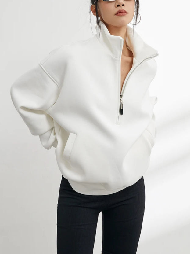 Women's Soft Blend Oversized Half Zip Hoodie