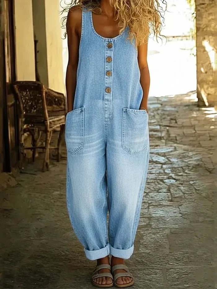 Women's Soft Denim Jumpsuit