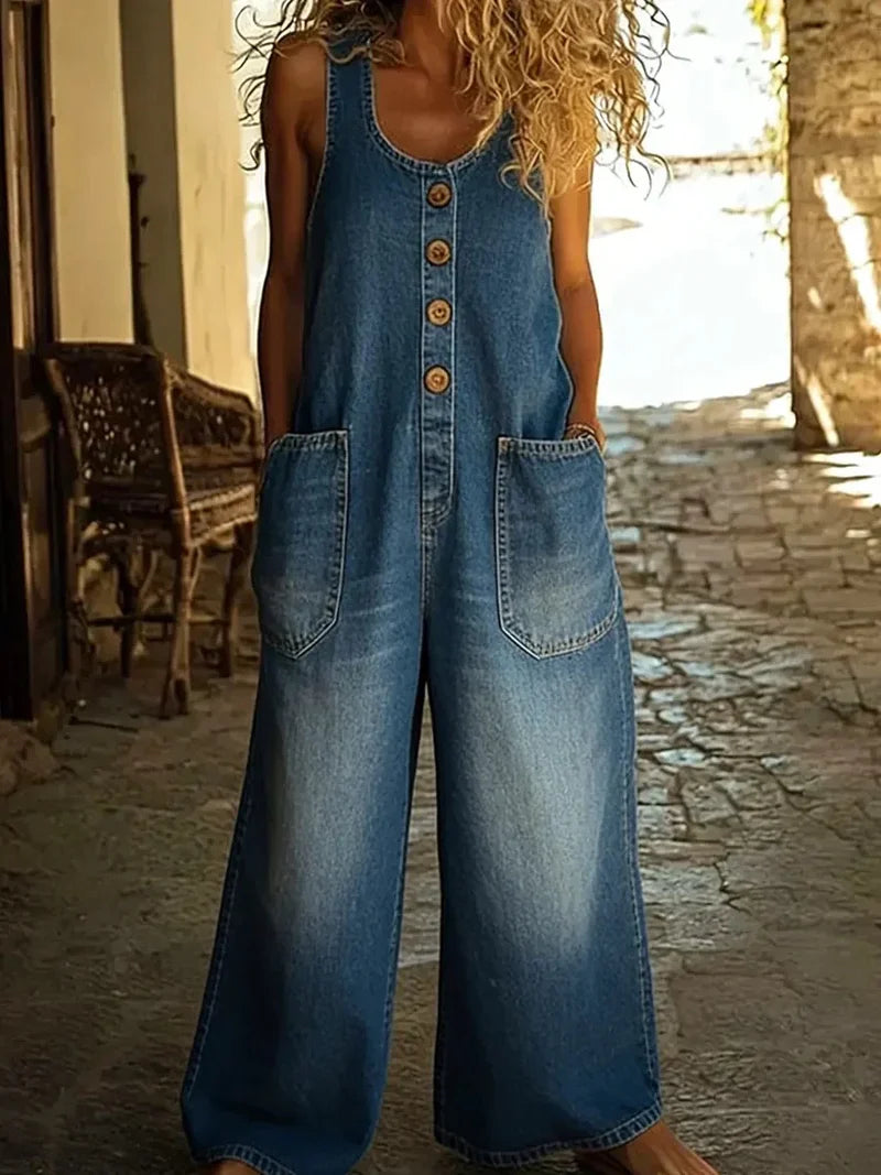 Women's Soft Denim Jumpsuit