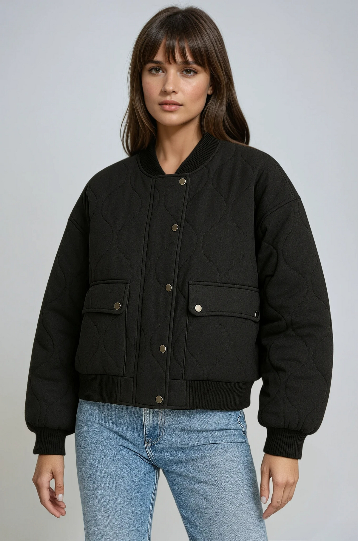 Women's Soft Quilted Bomber Jacket
