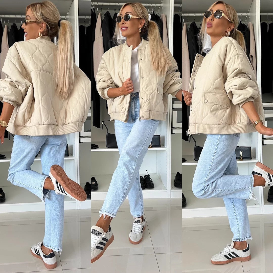 Women's Soft Quilted Bomber Jacket