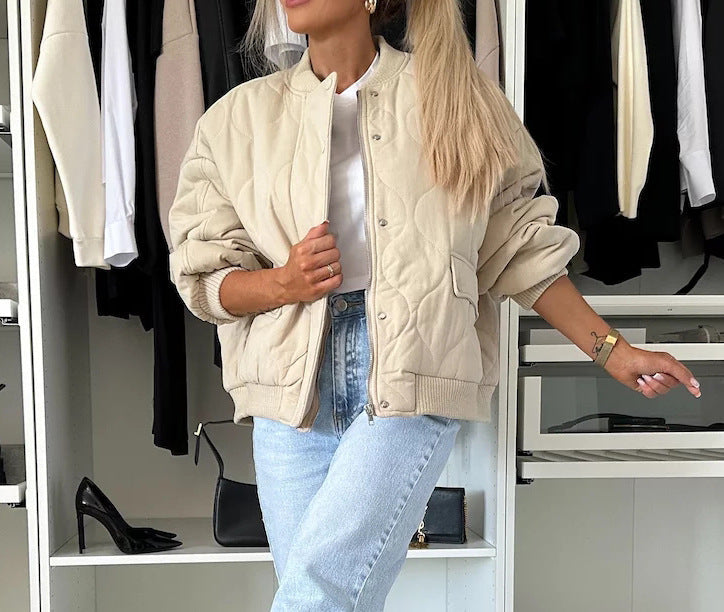 Women's Soft Quilted Bomber Jacket