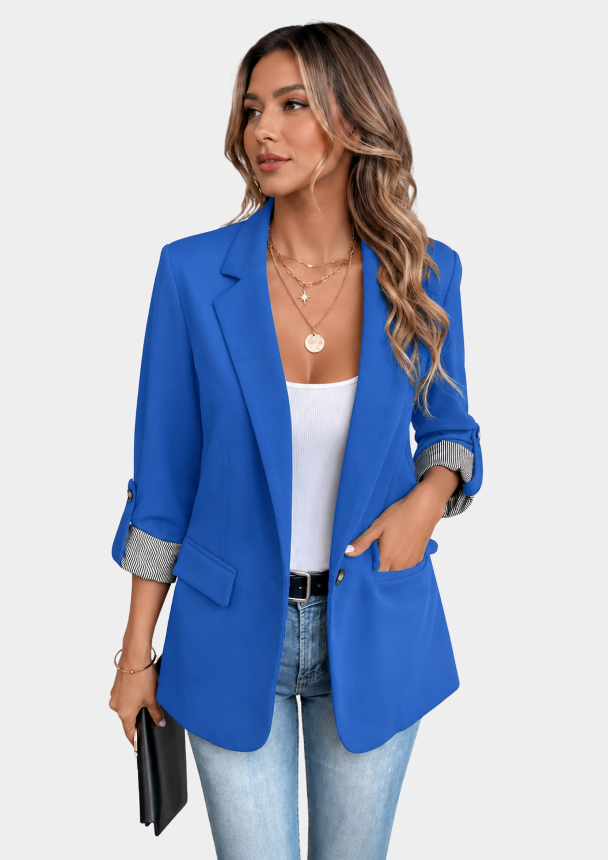 Women's Solid Color Slim Fit Blazer