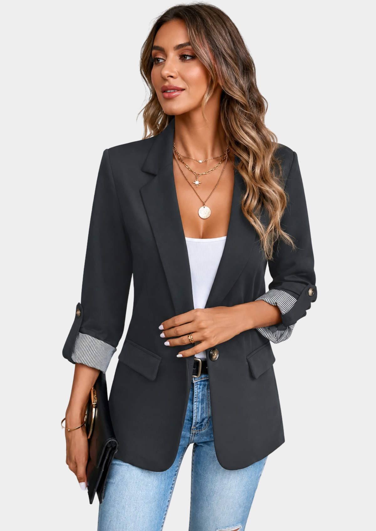 Women's Solid Color Slim Fit Blazer
