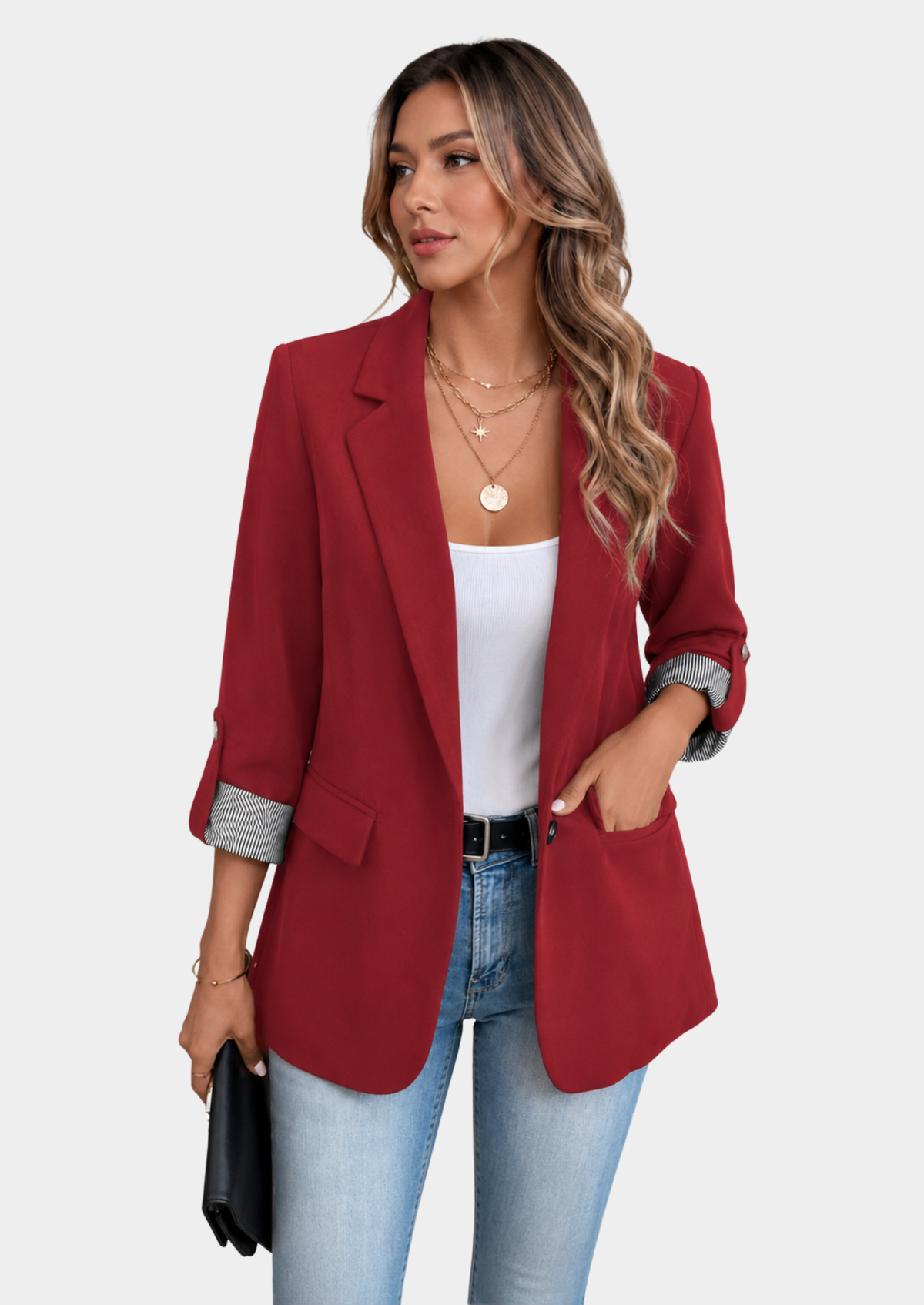 Women's Solid Color Slim Fit Blazer