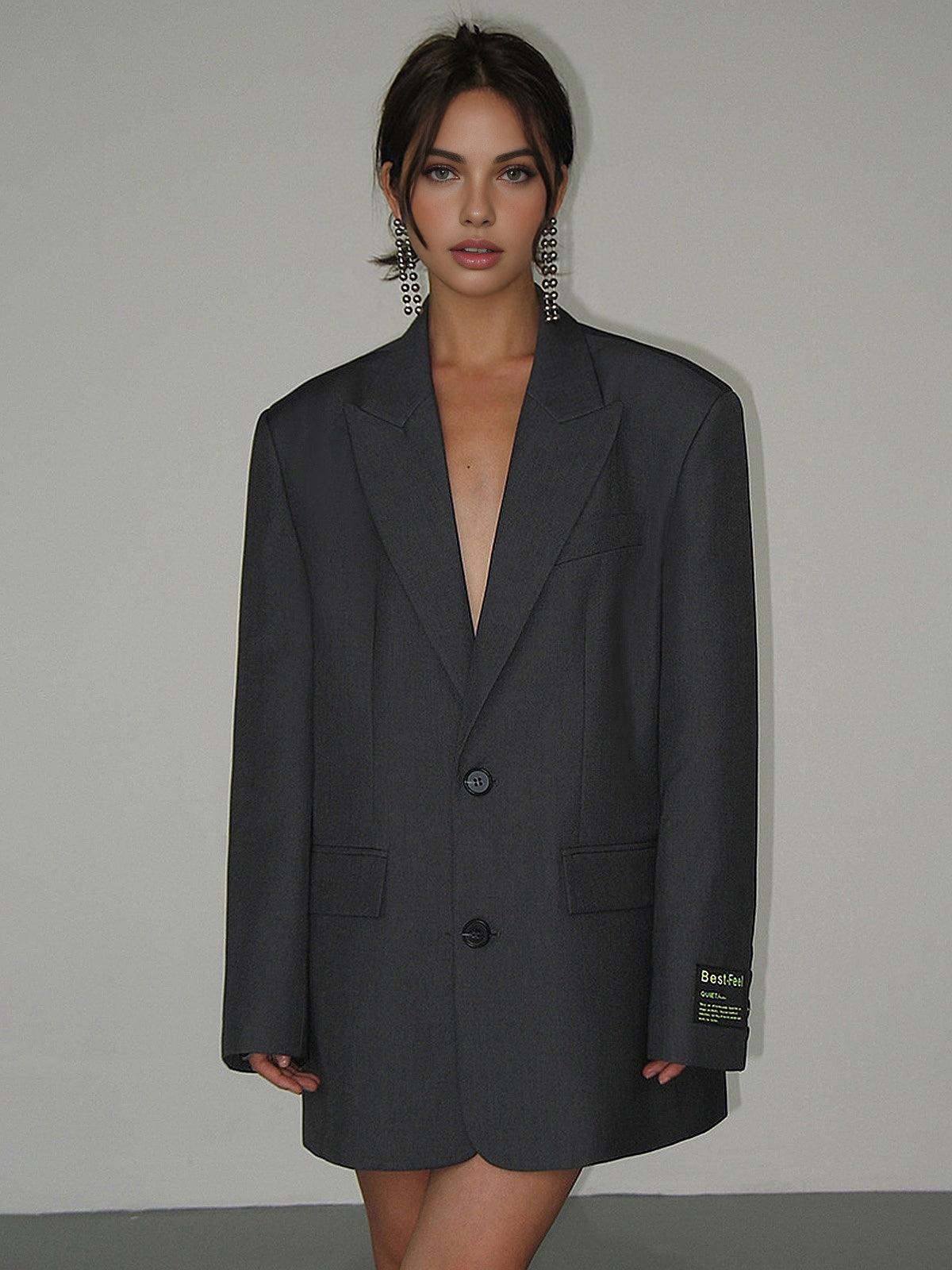 Women's Structured Fabric Oversized Blazer