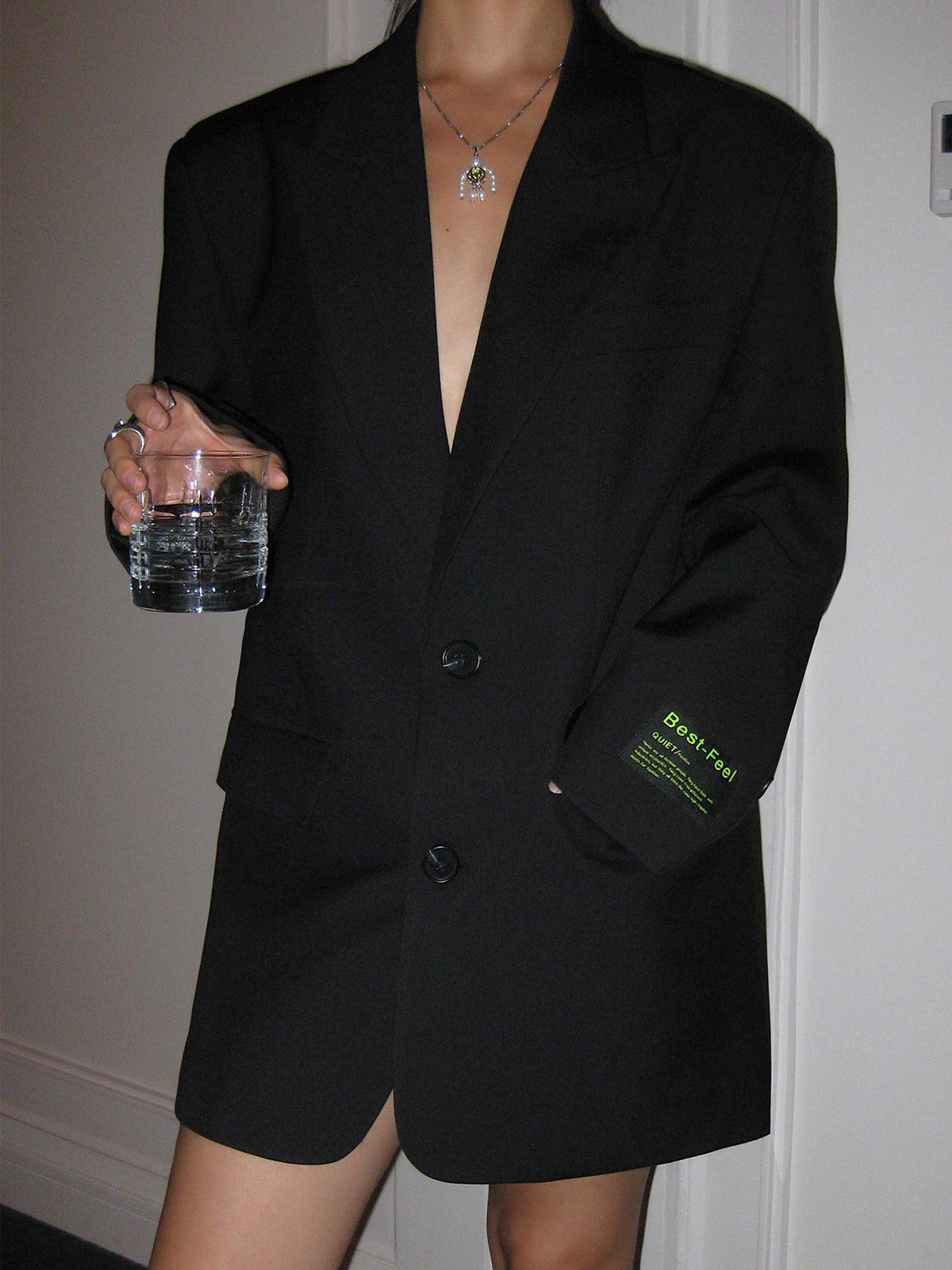 Women's Structured Fabric Oversized Blazer