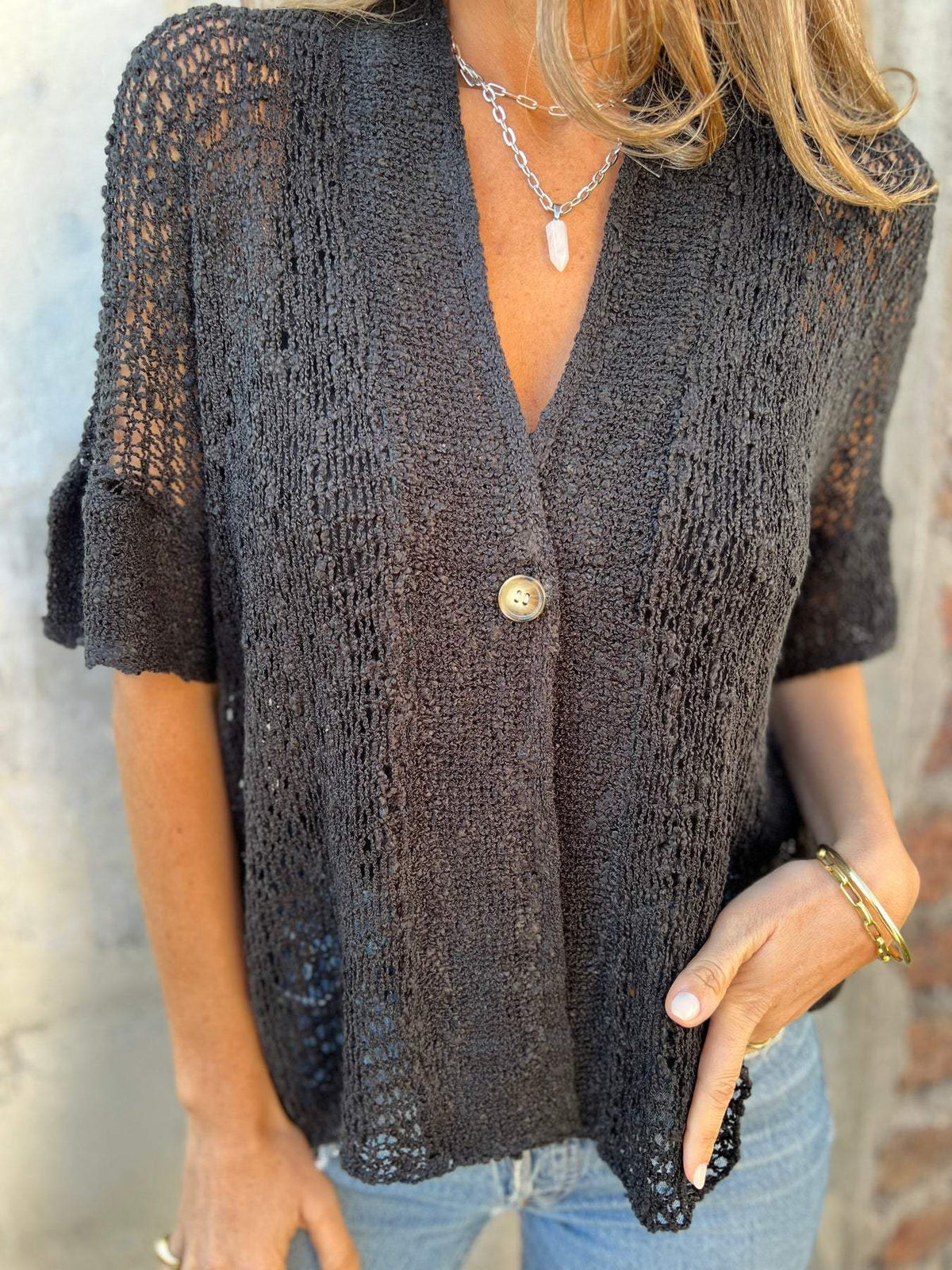 Women's Textured Knit Blouse