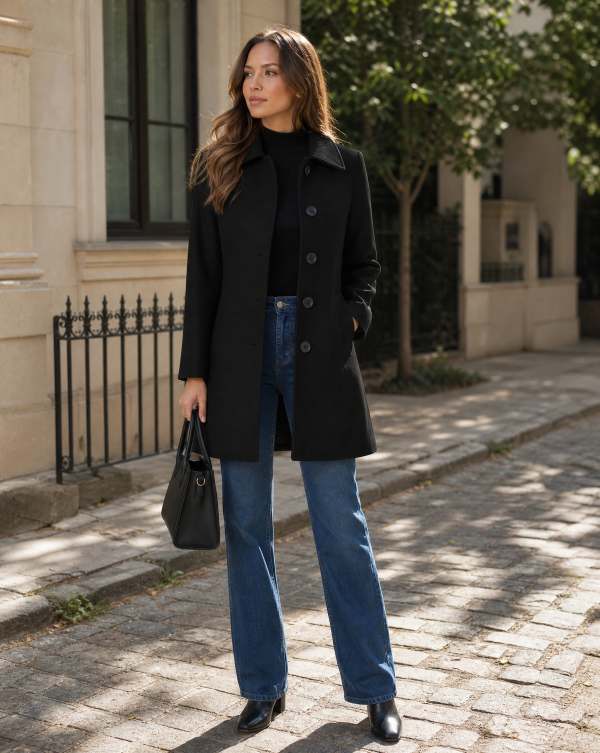 Women's Wool Blend Trench Coat